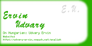 ervin udvary business card